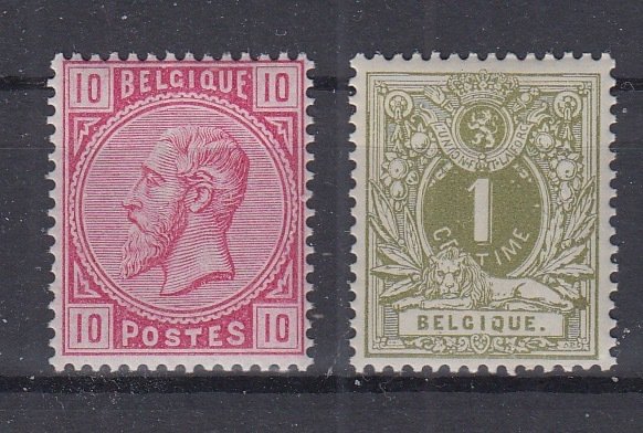 Belgien 1883 - Leopold II - OBP : 38 en 42