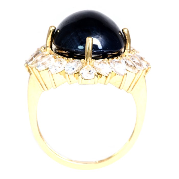 Ring - 14 karat Gulguld -  18.27ct. tw. Safir - Safir