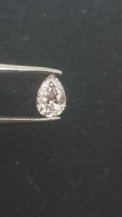 1 pcs Diamant  (Naturfarvet)  - 0.22 ct - Pære - Light Lyserød - I1 - Antwerp Laboratory for Gemstone Testing (ALGT)