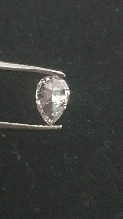 1 pcs Diamant  (Naturfarvet)  - 0.22 ct - Pære - Light Lyserød - I1 - Antwerp Laboratory for Gemstone Testing (ALGT)