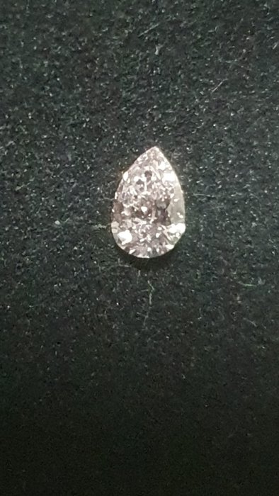 1 pcs Diamant  (Naturfarvet)  - 0.22 ct - Pære - Light Lyserød - I1 - Antwerp Laboratory for Gemstone Testing (ALGT)