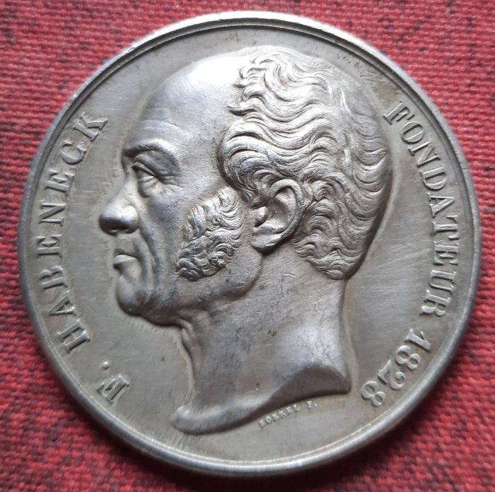 Frankrig. Silver medal 1828. F. Habeneck. Made by Borrel.  (Ingen mindstepris)