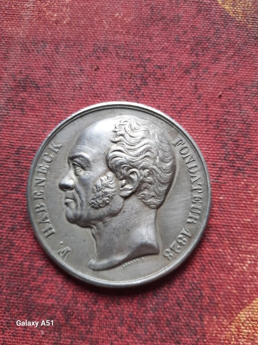 Frankrig. Silver medal 1828. F. Habeneck. Made by Borrel.  (Ingen mindstepris)