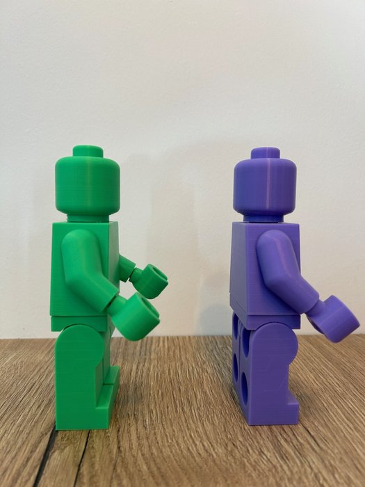 Fait maison - Réplique de Minifigures LEGO - Grand Modèle (16,5 cm) - Vert et Violet - Frankrig