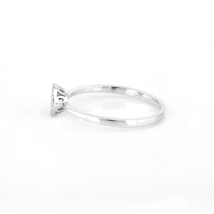 Ingen mindstepris - Ring - 14 karat Hvidguld -  0.08ct. tw. Diamant (Natur)