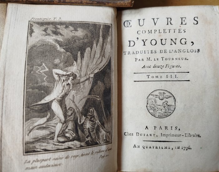 Edward Young - Œuvres complètes d'Young traduites de l’Anglois par M. Le Tourneur - 1796