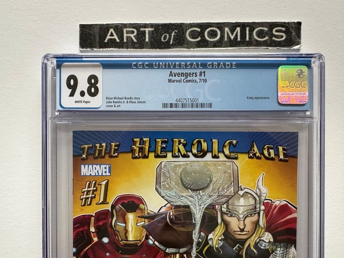 The Avengers #1 - Kang Appearance - Very Rare Heroic Age Romita Jr Cover Variant - CGC Graded 98 - Extremely High Grade!! - White Pages! - 1 Graded comic - Første udgave - 2010