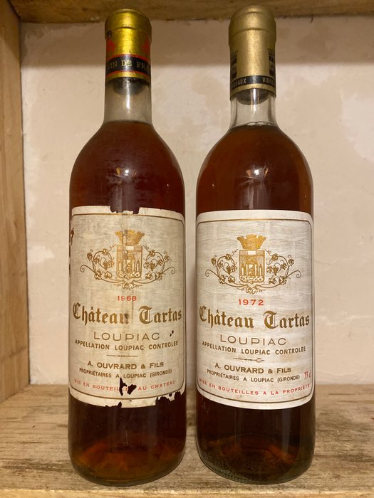 1968  1972 Château Cartas - Loupiac - 2 Flasker (0,75 L)