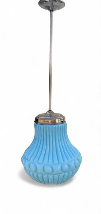 Hængende lampe - messing, opalin