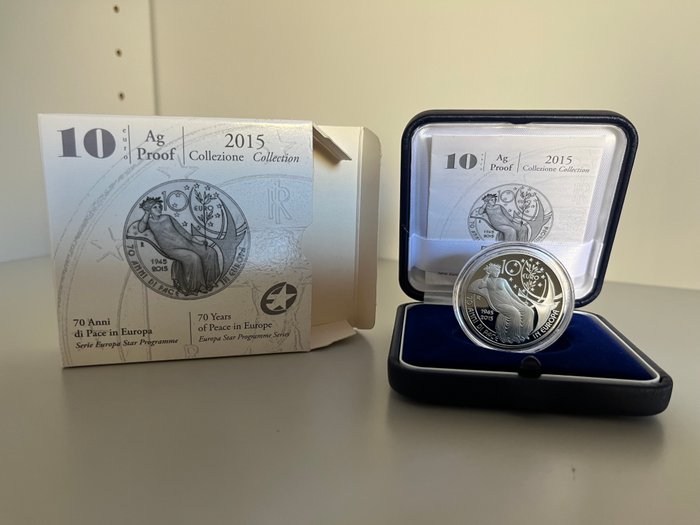 Italien. 10 Euro 2015 "70 years of Peace in Europe" Proof