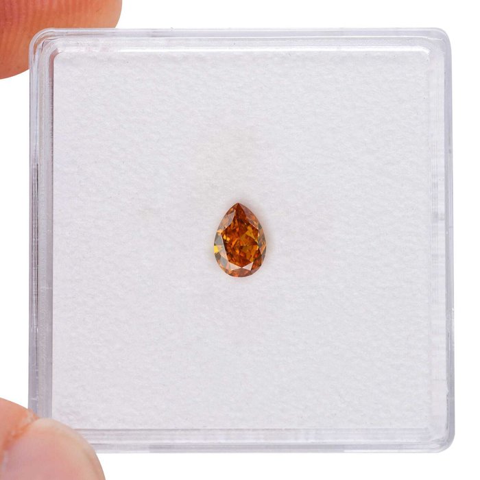 1 pcs Diamant  (Naturfarvet)  - 0.25 ct - Fancy deep Gullig Orange - SI2 - Gemological Institute of America (GIA)