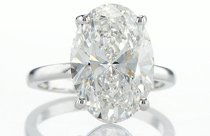 Ring - 14 karat Hvidguld -  651ct tw Diamant (Laboratoriedyrket) - F VS2 651CT!!!