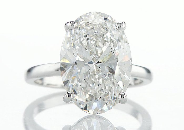 Ring - 14 karat Hvidguld -  651ct tw Diamant (Laboratoriedyrket) - F VS2 651CT!!!