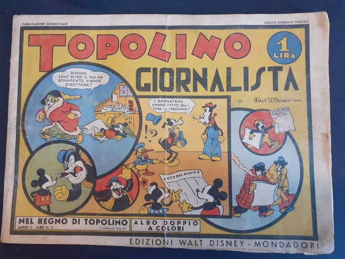 Nel regno di Topolino anno II n 11 - Topolino Giornalista - 1 Comic - Første udgave - 1936