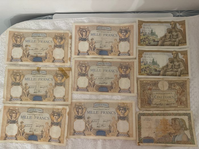 Frankrig. - 10 banknotes - various dates  (Ingen mindstepris)