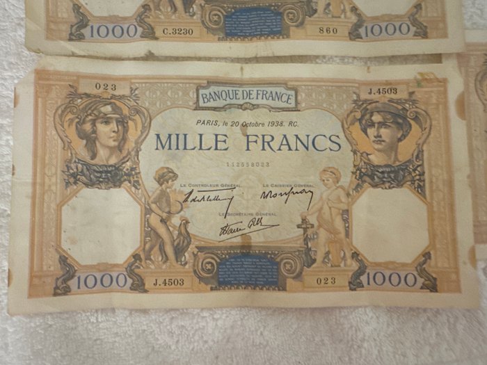 Frankrig. - 10 banknotes - various dates  (Ingen mindstepris)