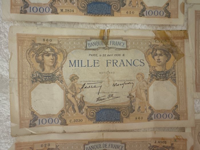 Frankrig. - 10 banknotes - various dates  (Ingen mindstepris)