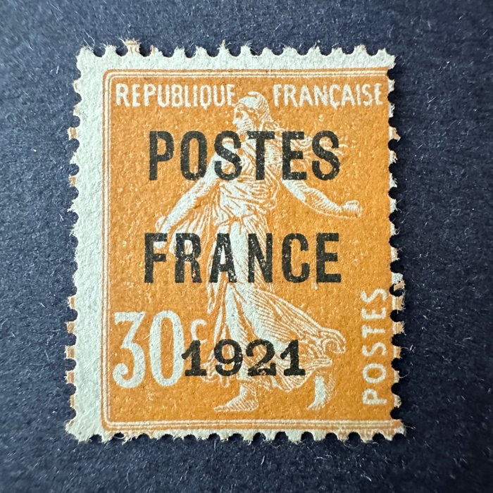 Frankrig  - Pre-annulleret YT 35 "Poste France 1921" i NYHED - Proof signerede kalve