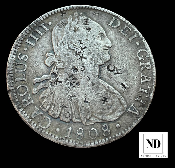 Kongeriget Spanien. Carlos IV (1788-1808). 8 Reales 1808 - México