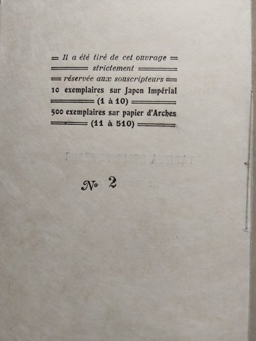 L'Arétin / Apollinaire - Tariffa delle puttane di Venegia [1/10 sur japon Impérial] - 1911