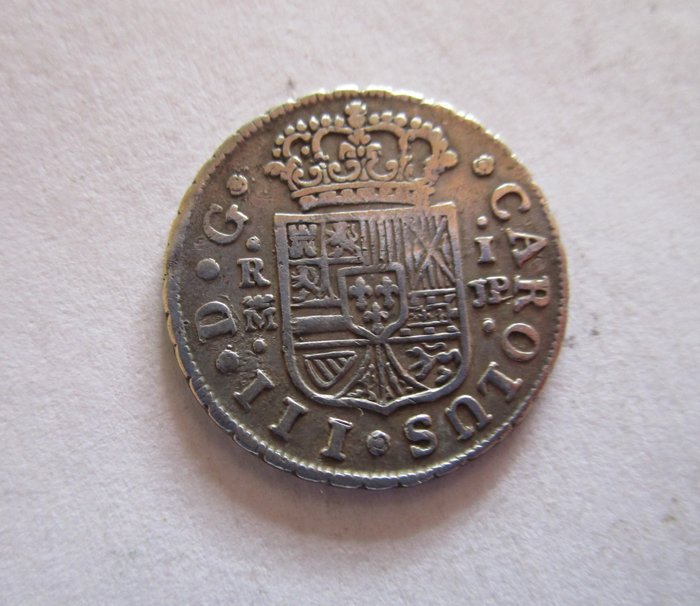 Spanien. Carlos III. Real 1761 Madrid JP  (Ingen mindstepris)