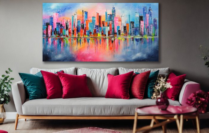 Monika Spiewak - City - XXL -  on Frame - Ready to Hang