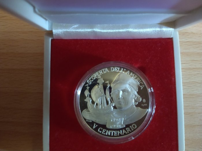 Italien Silver medal 1992 V Centenario Proof  (Ingen mindstepris)