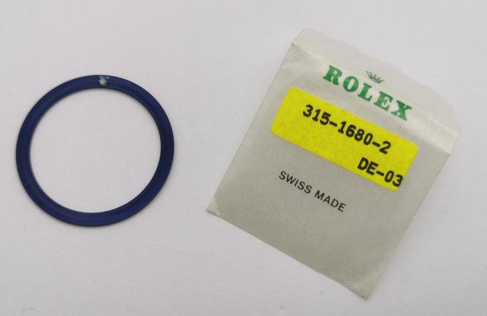 Rolex - 315-1680-2 de03 original blu bezel for submariner date 18kt yellow gold 1680 new