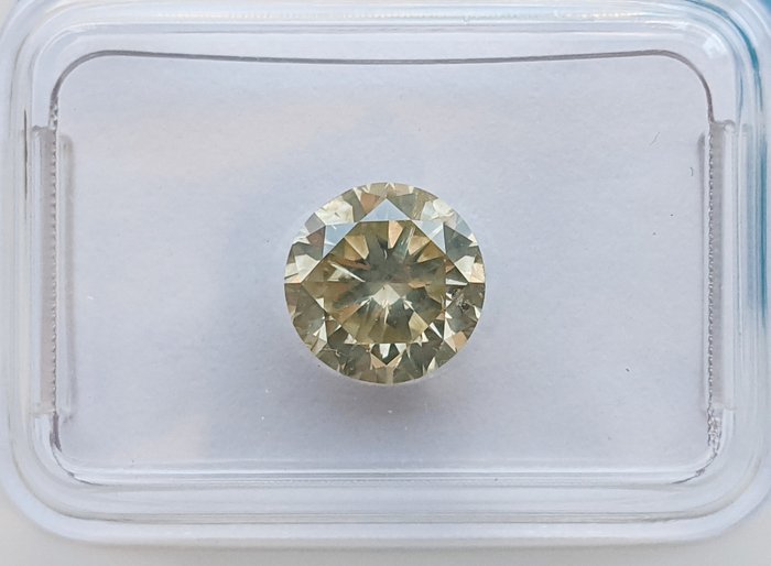 Ingen mindstepris - 1 pcs Diamant  (Naturfarvet)  - 156 ct - Rund - Fancy light Brunlig Grønlig Gul - I1 - International Gemological Institute (IGI)