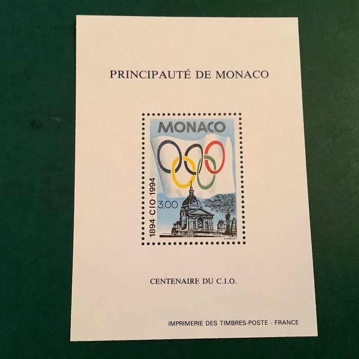 Monaco 1994 - Specialark 100 år af den olympiske komité - Yvert bloc speciale 24