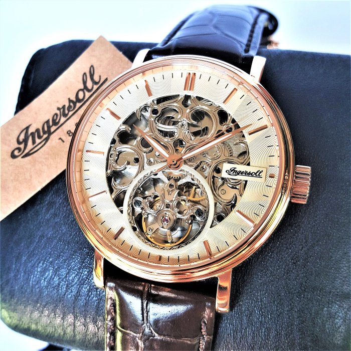 Ingersoll - Automatic - Skeleton - Special Open Heart - Champagne Dial - Gold - Ingen mindstepris - Mænd - Ny