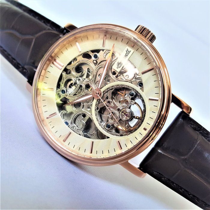 Ingersoll - Automatic - Skeleton - Special Open Heart - Champagne Dial - Gold - Ingen mindstepris - Mænd - Ny