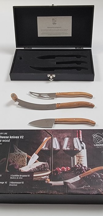 Laguiole Style de Vie - Bordknive sæt (3) - Oliventræ - 3 osteknive V2