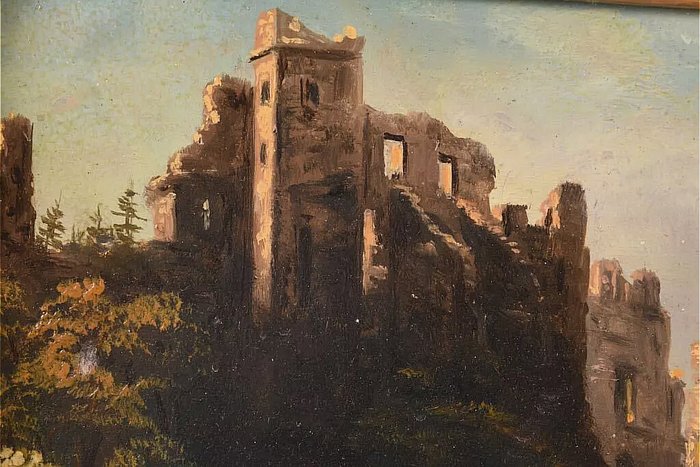 Carl Morgenstern (1811-1893) - Ruins in a Landscape with Figures - NO RESERVE