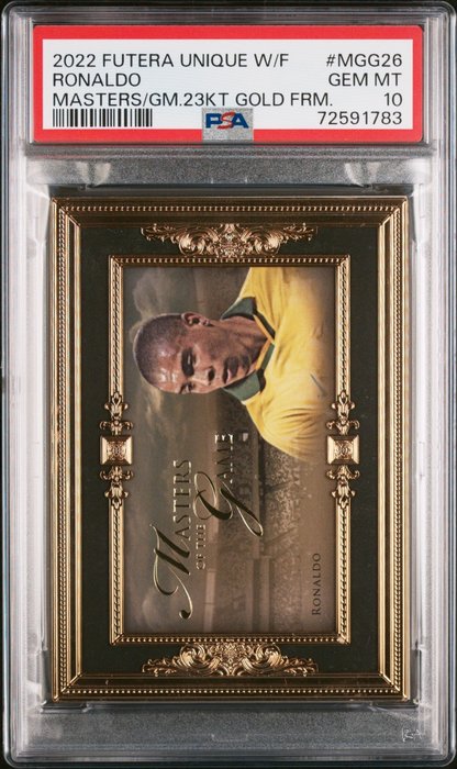 2022 Futera World Football Unique Ronaldo - Masters of the Game - 23KT Gold Frame /12 PSA 10 - 1 Graded card