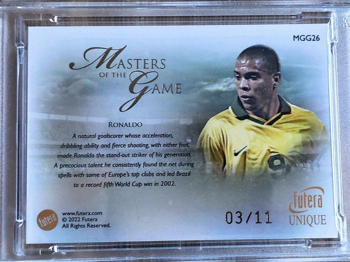 2022 Futera World Football Unique Ronaldo - Masters of the Game - 23KT Gold Frame /12 PSA 10 - 1 Graded card