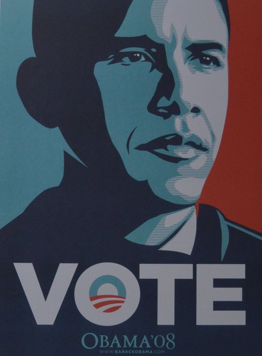 Shepard Fairey (OBEY) - Shepard Fairey - Obama, Vote '08 - 2000'erne