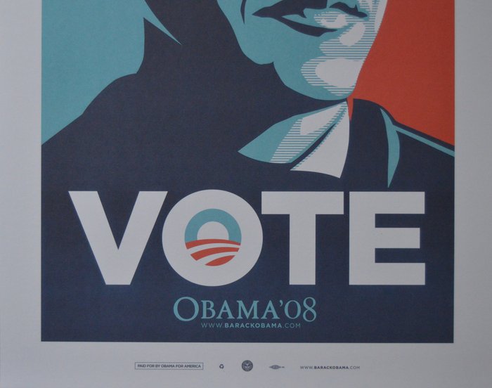 Shepard Fairey (OBEY) - Shepard Fairey - Obama, Vote '08 - 2000'erne