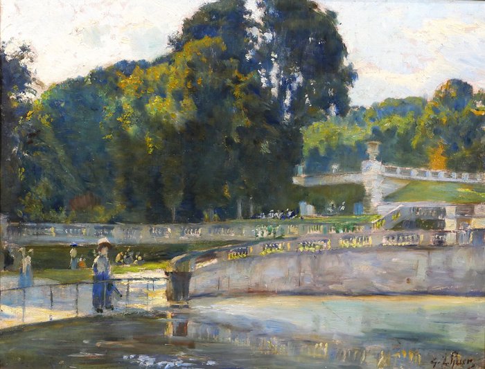 Gaston Lhuer (1868 - circa 1915) - France, Saint-Cloud, the park