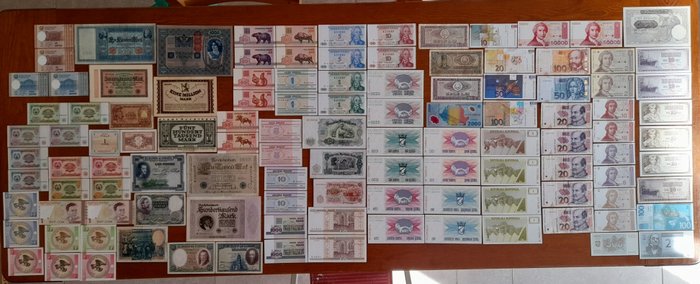 Verden - 138 banknotes / coupons - various dates  (Ingen mindstepris)