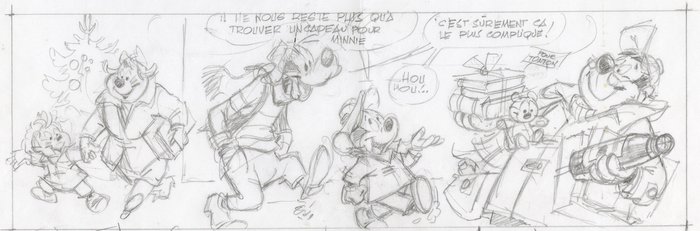 Marin, Claude - 1 original skitse - Le Journal de Mickey - Demi Planche 1 Bis