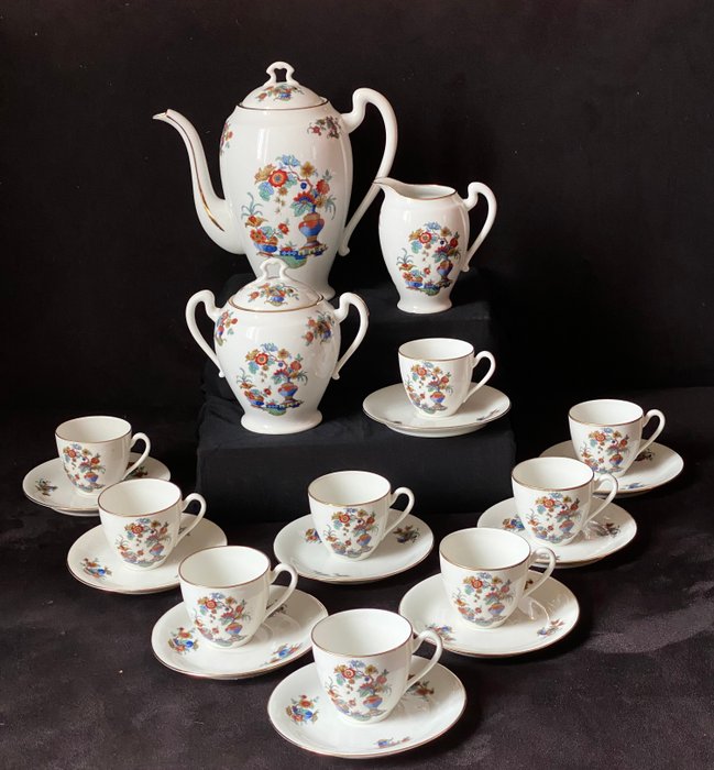 Union Porcelainière Limoges - Kaffesæt (21) - Décor Vieux Chine - Limoges porcelæn