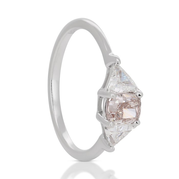 Ring - 18 kraat Hvidguld -  081ct tw Diamant (Natur) - Diamant