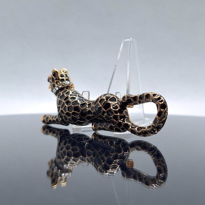 Ingen mindstepris - Broche 18k rullet guld. - Leopard.