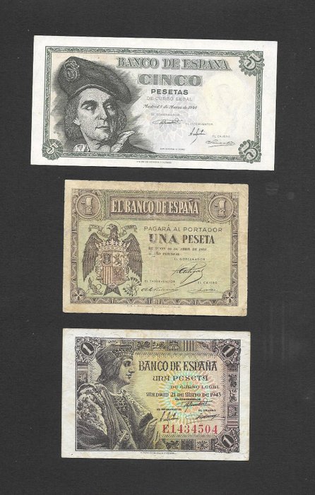 Spanien. - 14 Banknotes - Various Dates -  (Ingen mindstepris)