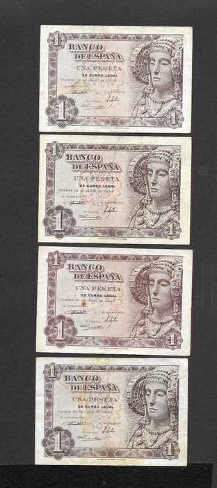 Spanien. - 14 Banknotes - Various Dates -  (Ingen mindstepris)