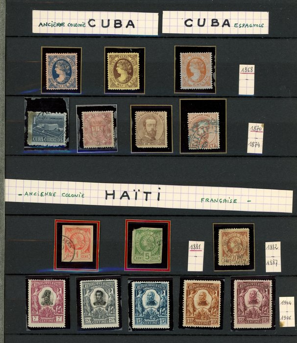 Venezuela 1867 - Alle øerne Haiti og Turks og Caicos + Paraguay, fra klassikerne,...