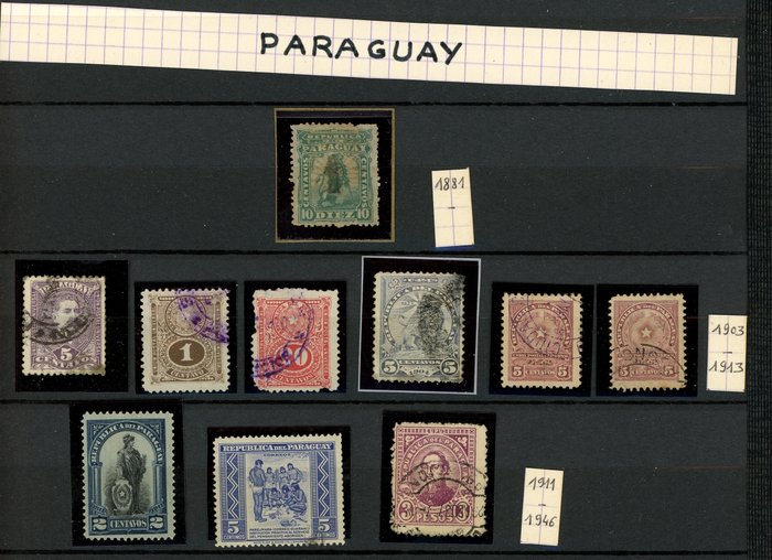 Venezuela 1867 - Alle øerne Haiti og Turks og Caicos + Paraguay, fra klassikerne,...