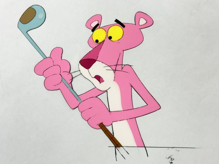 The Pink Panther Show (1970) - 1 Original Animation Cel og Tegning af The Pink Panther