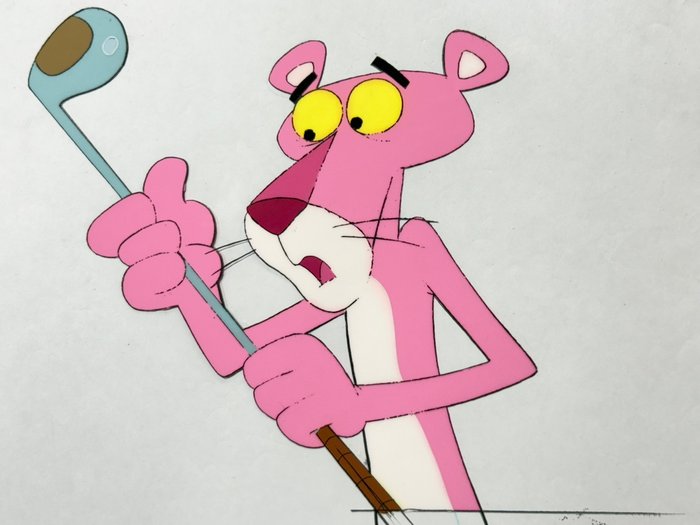 The Pink Panther Show (1970) - 1 Original Animation Cel og Tegning af The Pink Panther